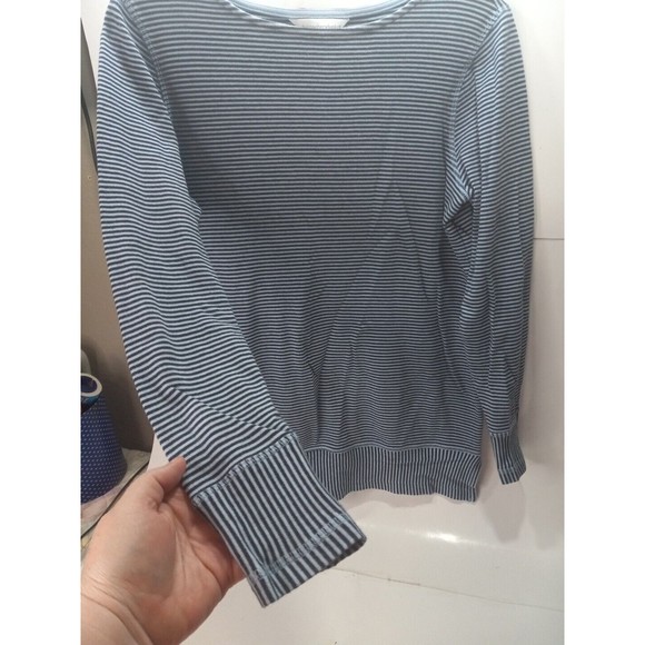 Christopher & Banks Mixed Stripe Tunic Size Small Navy Light Blue Long Sleeve *N - Picture 3 of 7